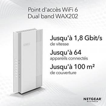 Netgear WAX202 - Punto de Acceso WiFi 6 de sobremesa Dual Band AX1800