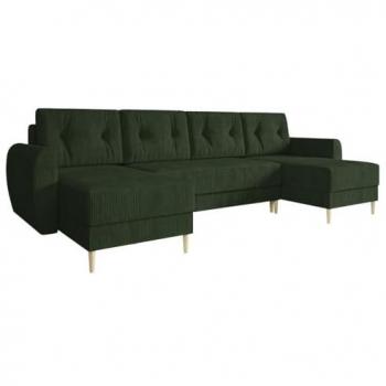 Sofá rinconero Memphis 140, con función de descanso y caja de ropa de cama, dimensiones 307x139x95cm