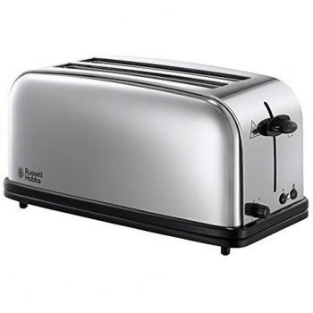 Tostadora Russell Hobbs Victory de Acero Inoxidable con 2 Ranuras Largas para 4 Rebanadas, Funciones de Cancelar y Descongelar - Modelo 23520-56