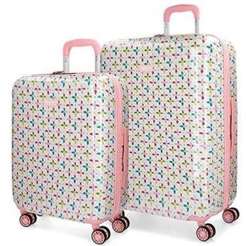 Pepe Jeans Tina Juego de maletas Multicolor 55/70 cms Rígida ABS Cierre TSA 120L 4 Ruedas Dobles Equipaje de Mano