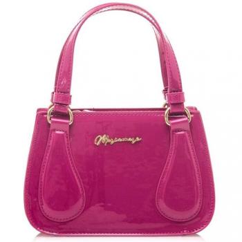 Bolso Mini Handy rosa Mariamare con efecto charol y cierre de cremallera