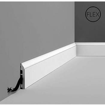 Orac Decor Flexible Skirting Moulding SX172F - Elegant Modern Design, 200x8.5x1.4 cm