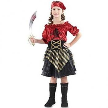 Fyasa 706046t01pirata disfraz de nina rojo mediano