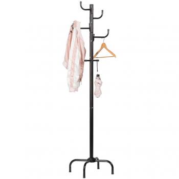 LANGRIA Perchero de Pie Metálico tipo Árbol Acabado Elegante 12 Ganchos para Colgar Abrigos Chaquetas Accesorios para Pasillo Entrada Habitación Vestíbulo Oficina