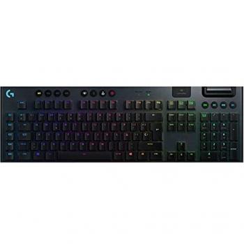 Logitech G915 LIGHTSPEED Teclado Gaming Mecánico Inalámbrico con teclas GL-Clicky de bajo perfil, LIGHTSYNC RGB, Diseño ultra delgado, 30 horas de duración de la batería, Disposición QWERTY US - Negro