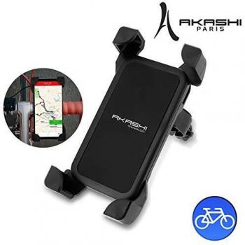 Akashi Technology - Soporte Movil Bicicleta, Motocicleta y Scooters, Anti Vibración Soporte Movil Bici Montaña con 360° Rotación para Moto Cochecito, Universal Manillar para iPhone, Samsung, etc