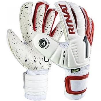 Rinat Egotiko Quantum Turf Guante de Portero, Unisex Adulto, Blanco/Rojo, 9
