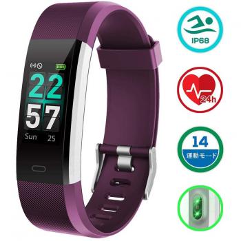 KUNGIX Pulsera Actividad, Pulsera Inteligente Impermeable IP68 con 14 Modos de Deporte, Pantalla Color Pulsera Podómetro con Pulsómetro, Monitor de Calorías, Sueño,Pulsera Deporte para Android y iOS