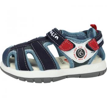 Garvalín - Sandalias cerradas de niños tipo cangrejeras con cierre adherente, modelo 242815, sandalia plana para bebé niño (hasta talla 30), color azul marino