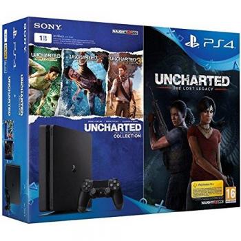 PS4 Slim 1TB + Uncharted: El legado perdido & Colección Uncharted - Reacondicionado - Buen estado