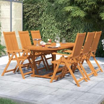 7 Piece Garden Dining Set Solid Wood Acacia