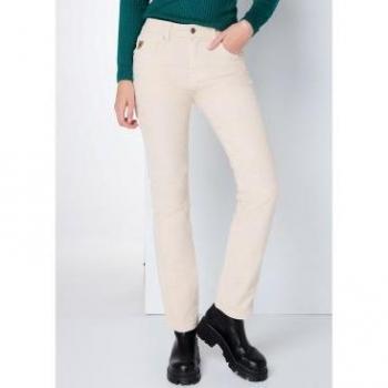 LOIS JEANS - Pantalón beige de tiro bajo, recto y tallaje en pulgadas