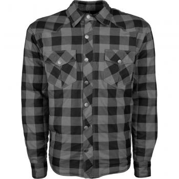Camisa de Moto de Franela GMS Jaguar Negro-Gris (L)