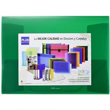 Plus Office B186-GR - Carpeta con solapas, A4, verde