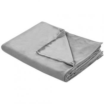 Funda de manta pesada moderna gris 150 x 200 cm tejido de poliéster Rhea
