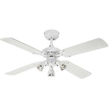 Ventilador Westinghouse Princess Euro de 3 luces, color blanco, fabricado en madera