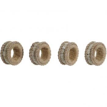 Servilletero set 4 yute resina 6x3x6 natural
