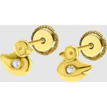 Pendientes de niña IC00040/6 Basics de oro 9K con motivo de patito.