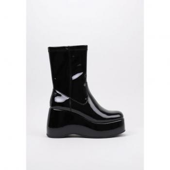 Botines de tacón MTNG mujer negro con cierre cremallera y puntera redonda, estilo retro con plataforma, modelo 51951 41