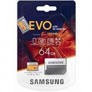 Samsung EVO - Memoria Flash de 64 GB MicroSDXC Clase 10 UHS-I