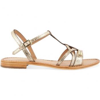 Les Tropéziennes HIRONELA Women's Leather Sandals in Gold