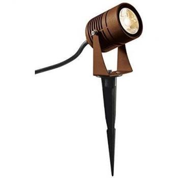 Lámpara de Estaca LED SPIKE para Exterior, 6W 400lm, IP55, Color Óxido, 3000K, Ángulo de Haz 40°