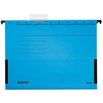 Bolsa Colgante Leitz Alpha A4 con Frósqueras, Azul, 25 Unidades, Cartón Reciclado
