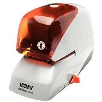 RAPID 20993214 - Grapadora eléctrica con tecnología Flat-Clinch modelo 5050E color plata/naranja
