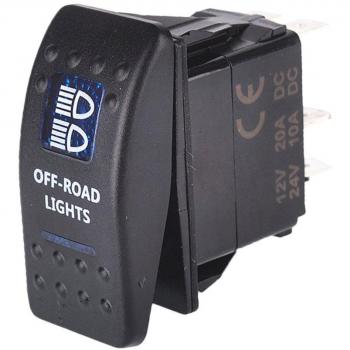 MagiDeal 12V 20A Interruptor de Palanca Fuera Carretera Balancín Luz de 5 Pines Barcos Coche Azul