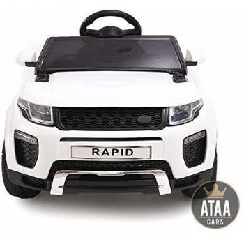 ATAA Coche eléctrico para niños con Mando Range Rapid 12v con Mando Estilo evoque - Blanco