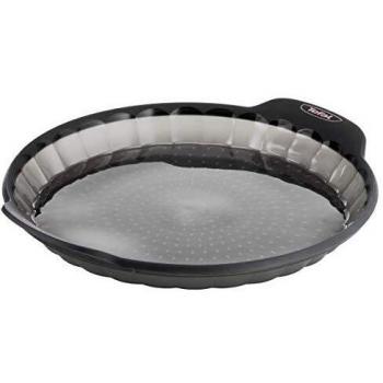 Tefal Crispybake J4170814 Molde Tarta 27 cm, forma rectangular desmontable y con gran fondo, revestimiento antiadherente, fácil desmonte, de acero al carbono, con grosor 3/10, Steel
