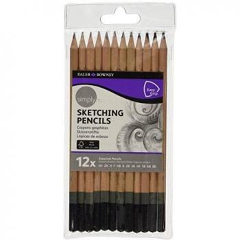 Daler Rowney Simply Pack De 12 Lapices De Grafito Redondos