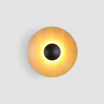 Aplique de pared LED de diseño Larson - 8W - Negro y Madera