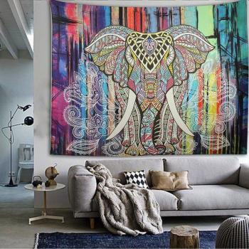 210cm tapiz Bohemia estilo pared Tapa de la tapa de la tapicería de India grande Colgante de la colcha del elefante del Hippie Bohemia