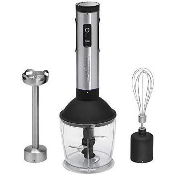 ProfiCook PC de SMS 1095 3 in1 Set de batidora, potente motor de Longlife 600 W, sistema de cuchillo de acero inoxidable de 4 de calidad, Negro/Inox