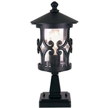 Elstead Baliza decorativa Hereford - 1 luz de pedestal para exteriores, color negra, casquillo E27