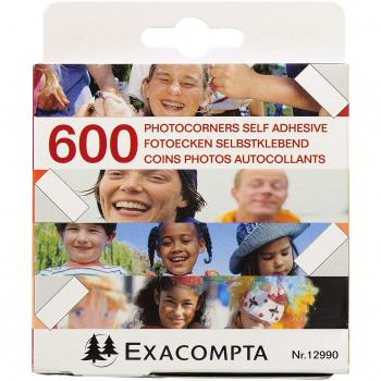Exacompta Recambios Pack de 600 Esquinas Autoadhesivas para Fotos, Blanco, 9.00x9.00x2.50 cm, Unidades