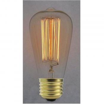 PrimeMatik - Bombilla Edison de filamentos incandescentes E27 220VAC 40W 58x131mm ST58