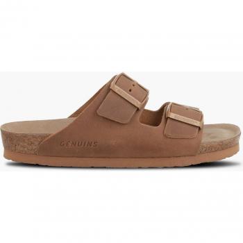 Sandalias Planas de Piel para Mujer con Planta Anatómica - Eco Extracómodas Genuins Toronto Dark