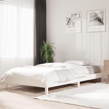 Cama apilable blanca 80x200cm en madera maciza de pino