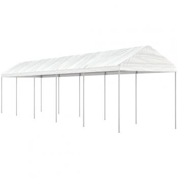 Cenador con techo polietileno blanco vidaXL, dimensiones disponibles: 2.28 x 2.23 x 2.69 m, 4.46 x 2.28 x 2.69 m, 6