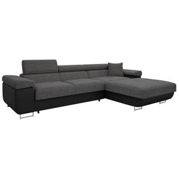 Sofá rinconero Comfivo S102, Soft 011 + Lux 06, Función de descanso, Caja de ropa de cama, dimensiones 280 x 70 x 170cm