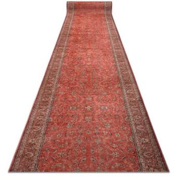 Alfombra Antideslizante Lotus Tradition 58160 Clásico, Ornamento Rojo - Lavable en Lavadora - 150x790 cm