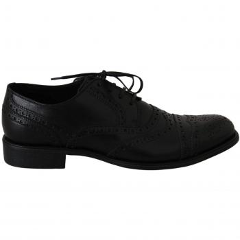 Dolce & Gabbana Black Leather Wingtip Oxford Dress Shoes - EU39/US6