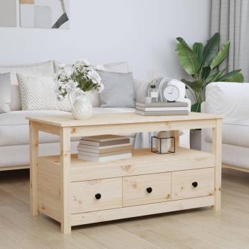 Mesa de centro de madera maciza de pino 102x49x55 cm Vidaxl Marrón