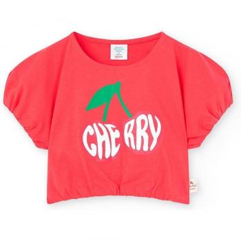 Camiseta de niña con mangas abullonadas y dibujo frontal - BCI