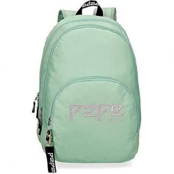 Pepe Jeans Uma Mochila Doble Compartimento Adaptable a Carro Verde 32x44x22 cms Poliéster 20.46L