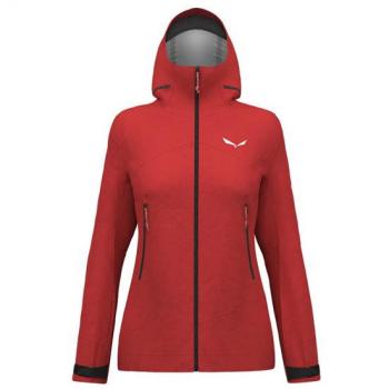 Chaqueta de mujer Salewa ORTLES GTX 3L (flame) con capucha, color rojo anaranjado, talla XL