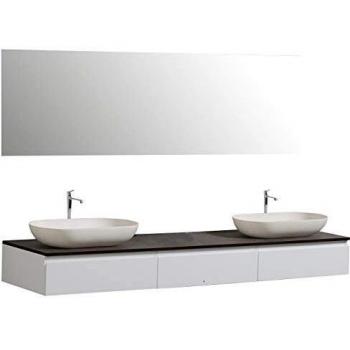 Mueble de baño Vision 1800 blanco mate con espejo LED opcional y lavabo sin incluir