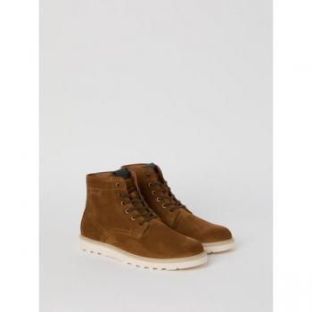 Brown High-Top Hiking Boots for Men - H500 Hiker Model, Size 42